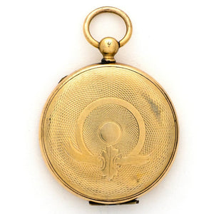 Large Pocket Watch Antique Locket, gold fill, front view