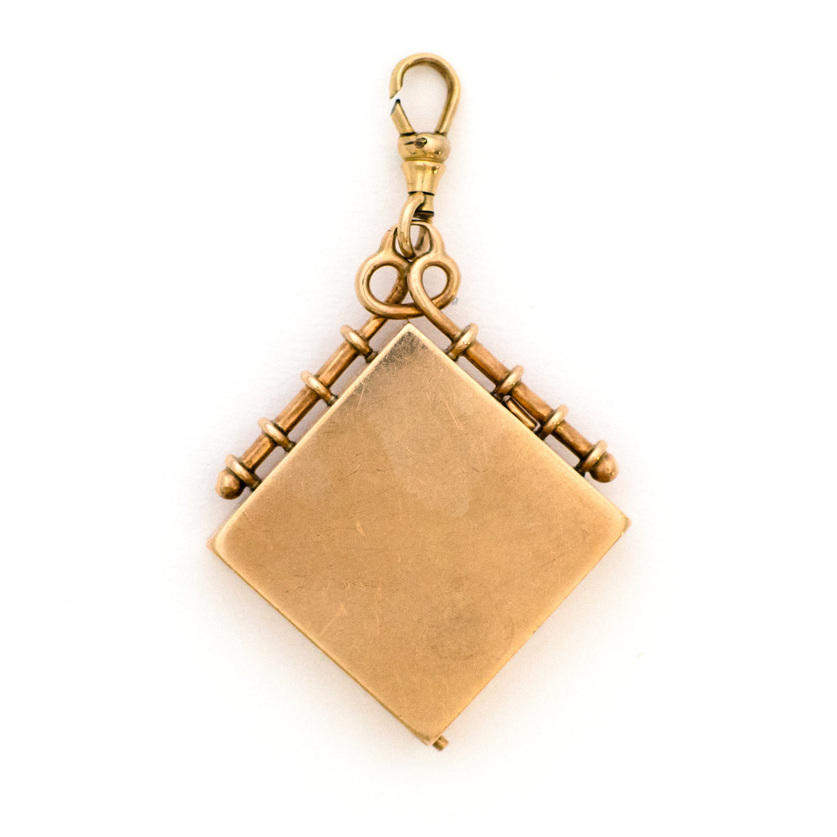 Solid 14K Gold Moon and Star Square Locket