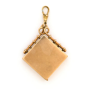 Solid 14K Gold Moon and Star Square Locket