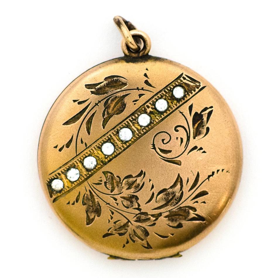 Floral and Stripe Locket