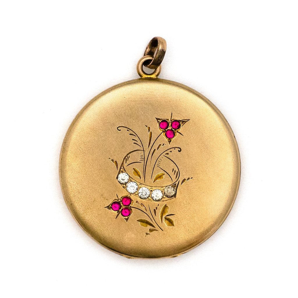 Ruby Red Floral Locket - Luna & Stella
