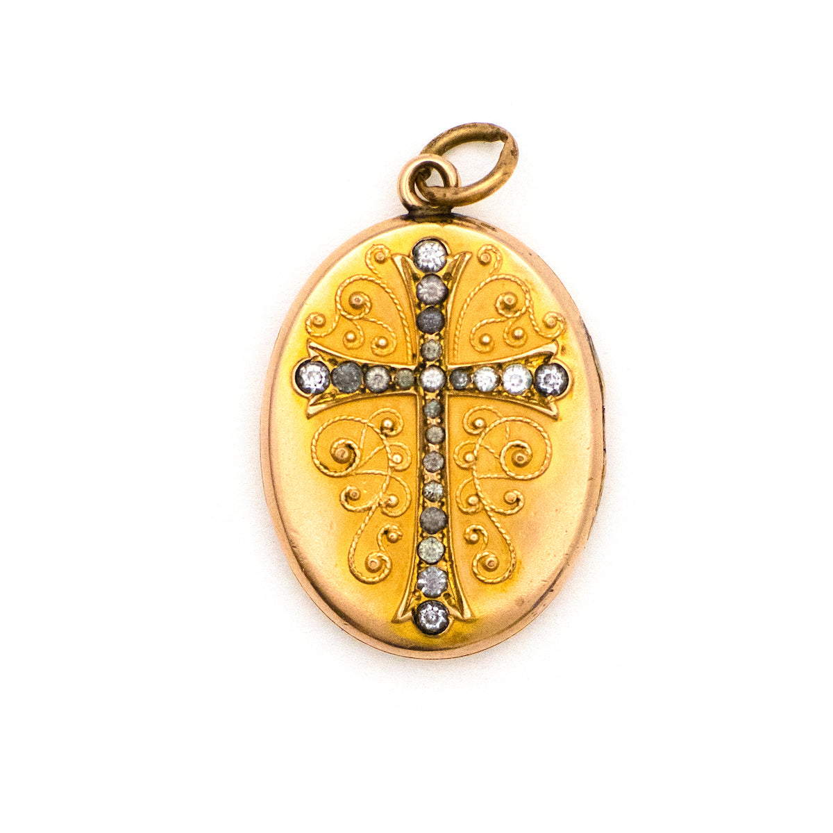 Ornate Oval Cross Locket