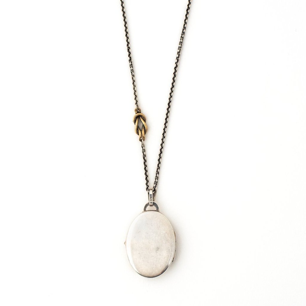 Mid-Century Silver Oval Locket