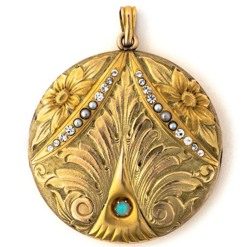Belle Epoque Pearl and Opal Floral Locket