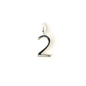 Polished Rose Gold Vermeil Number 2 Charm - Classic