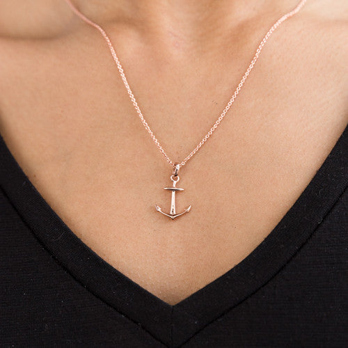 Hope Anchor Charm Polished Sterling Silver
