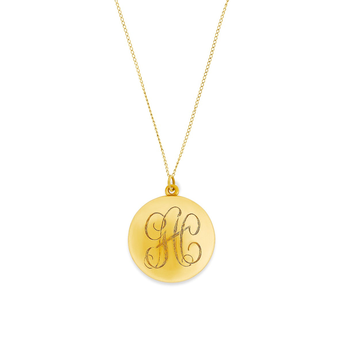 Initial Locket front view, gold fill, antique locket, with GAC monogram on front