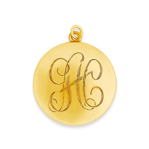 Initial Locket front view, gold fill, antique locket, with GAC monogram on front