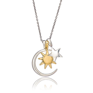 Moon, Sun and Stars Necklace