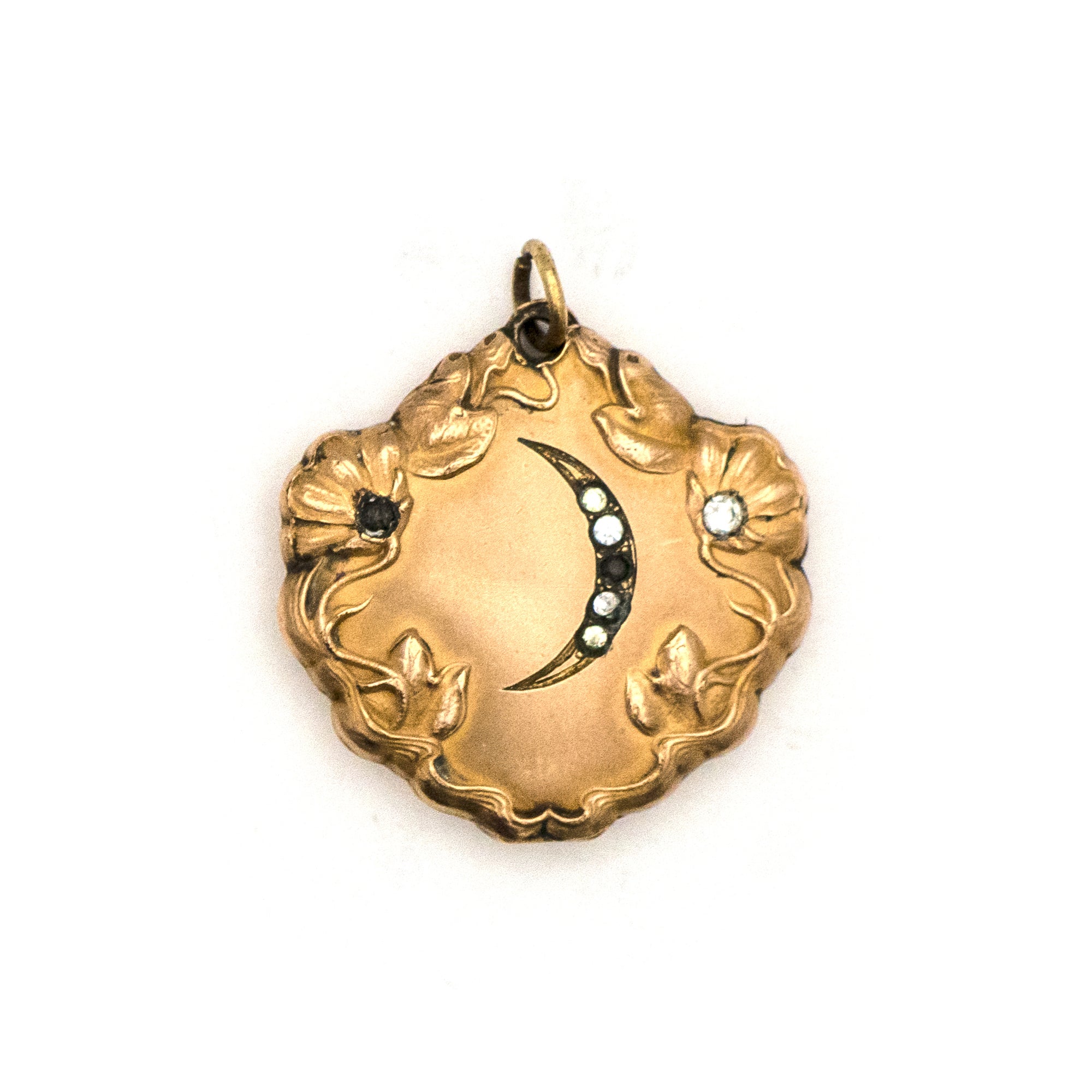 Crescent Moon & Flowers Locket