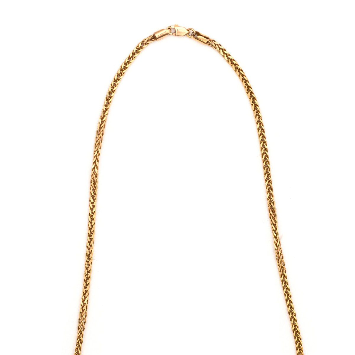 14K Yellow Gold Round Wheat Chain