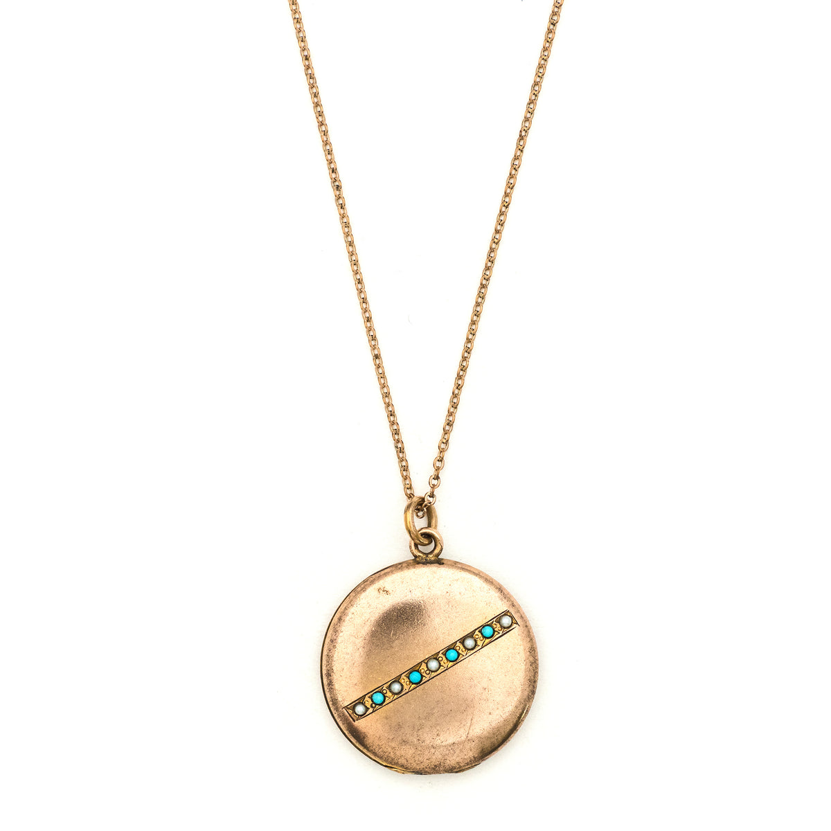 Turquoise and Pearl Crossbar Locket