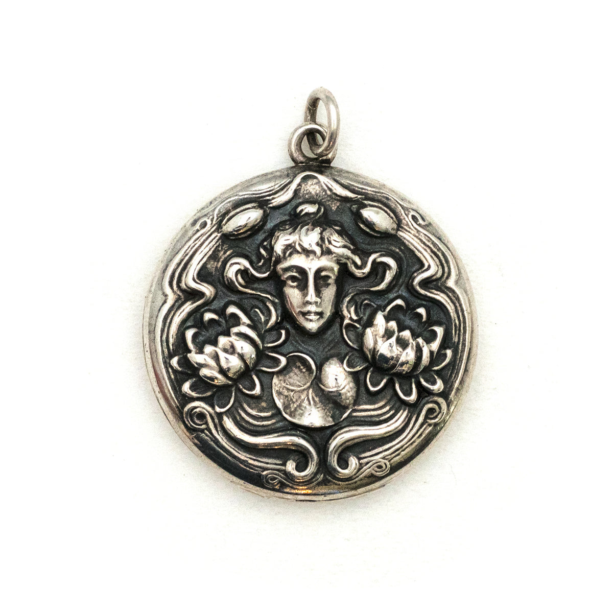 Silver Lady of the Water Lilies Locket