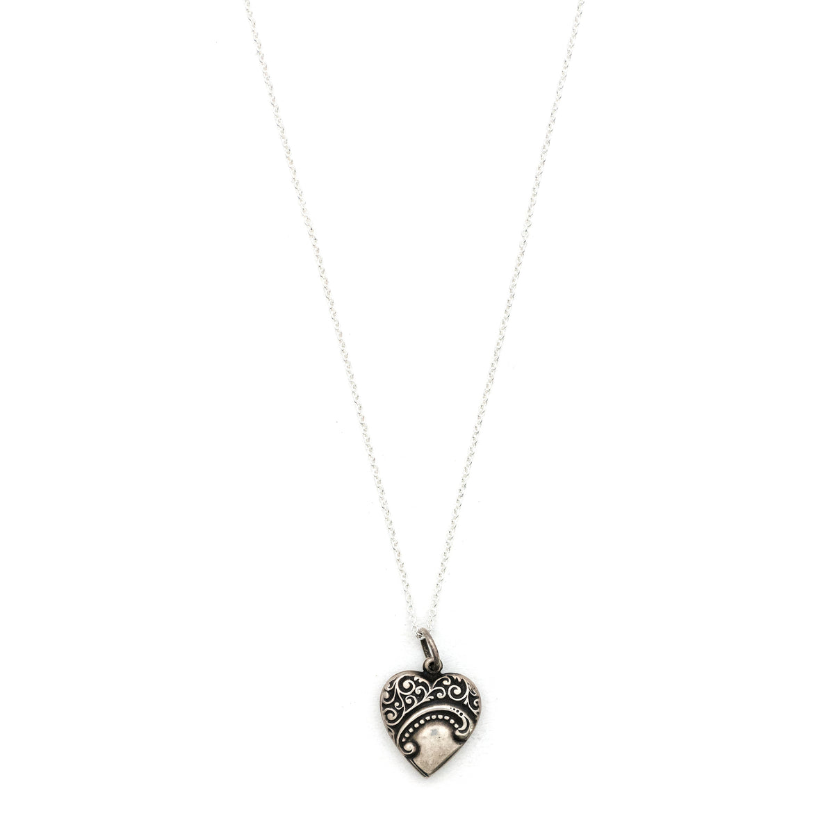 Sterling Silver Filigree Heart Charm