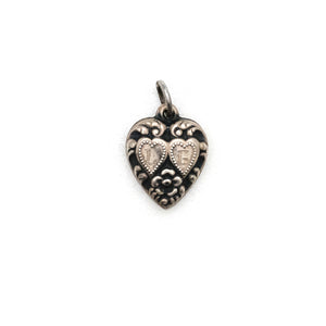 Antique Sterling Silver I Love You Heart Charm