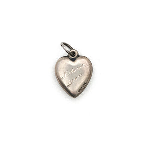 Antique Sterling Silver I Love You Heart Charm