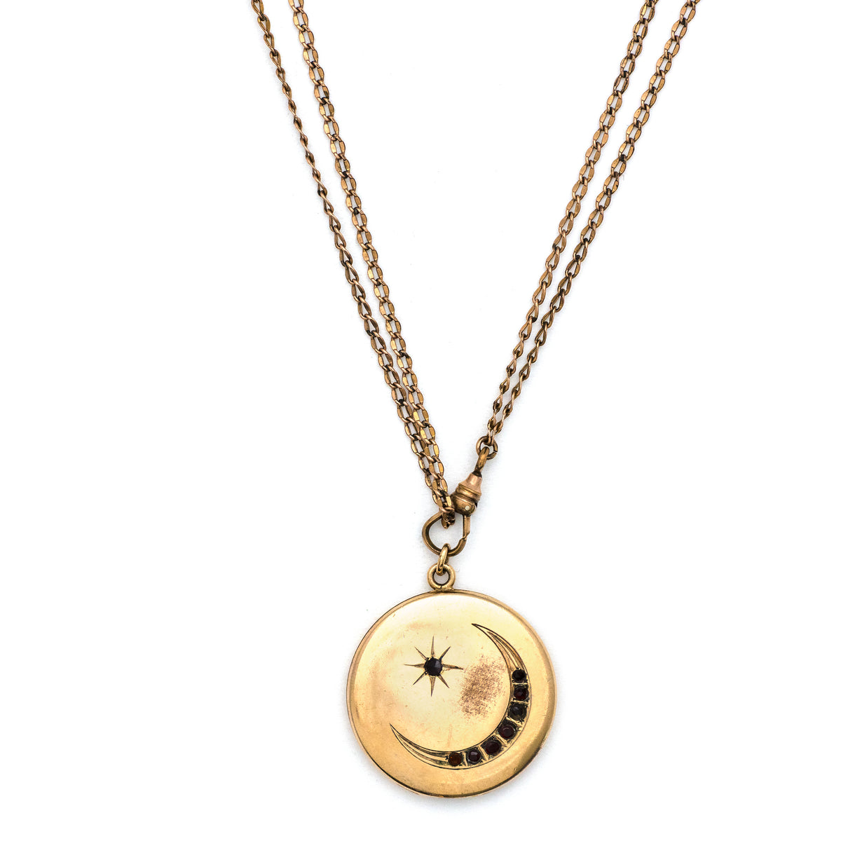 Red Crescent Moon & Star Locket