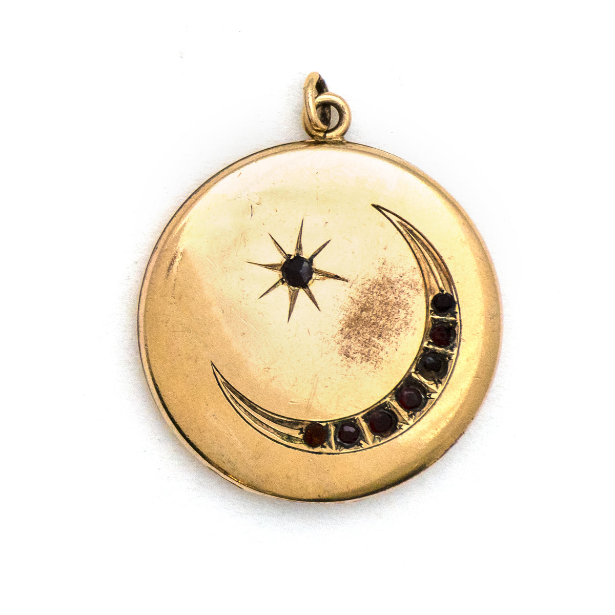 Red Crescent Moon & Star Locket
