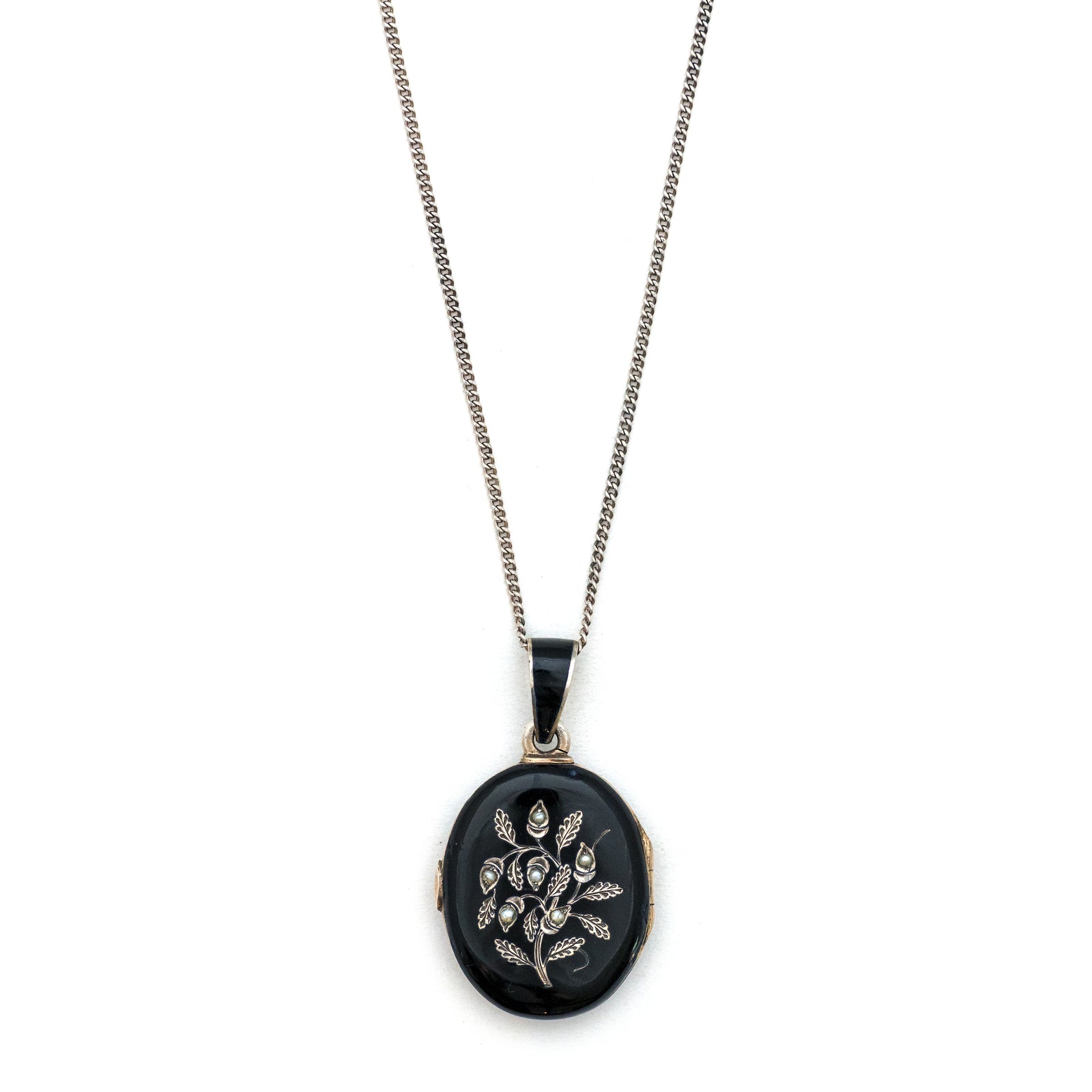 Oak & Acorn Enamel Locket