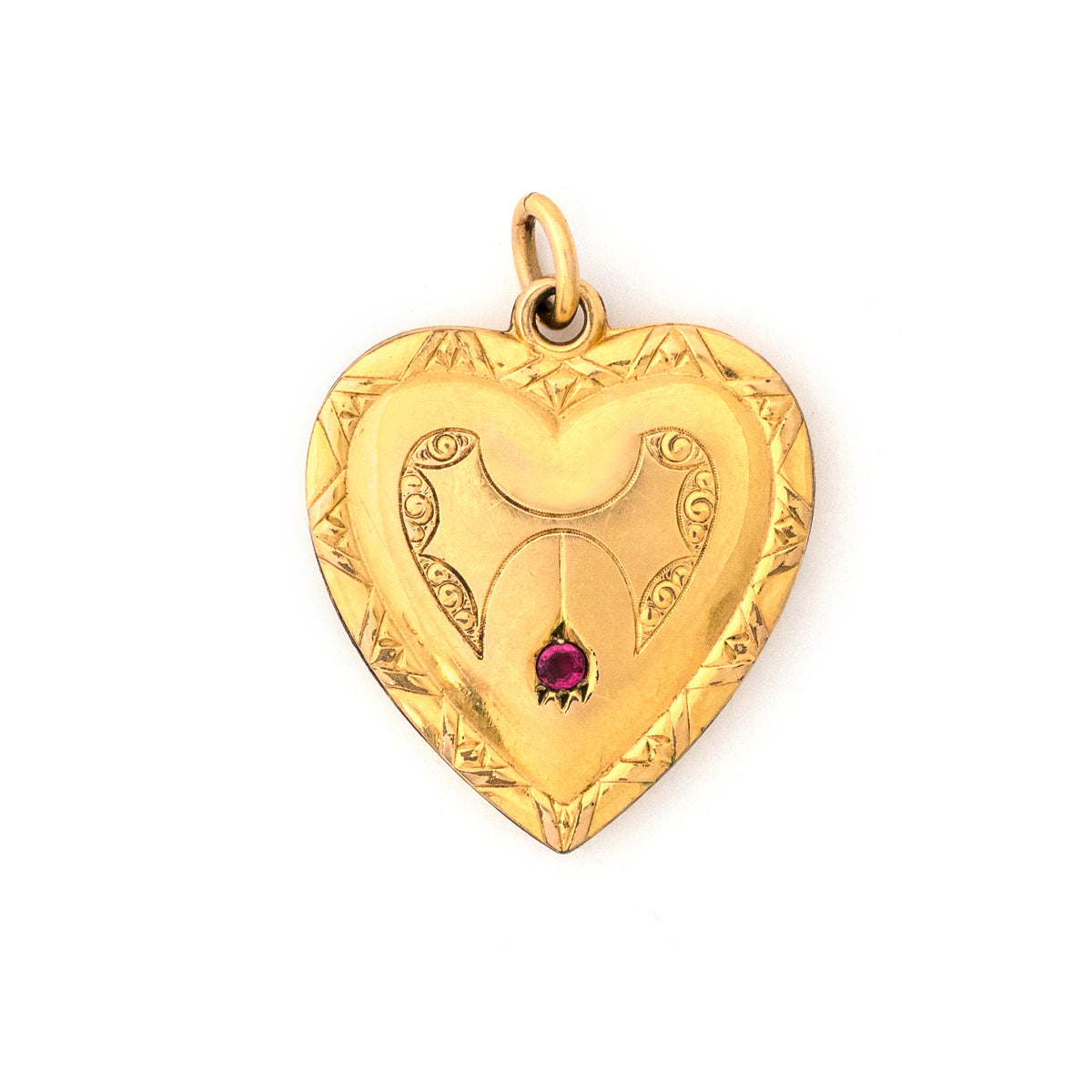 Antique Wildflower Heart Pendant