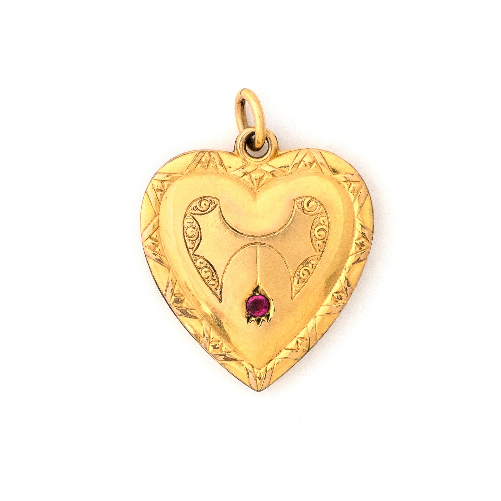 Antique Wildflower Heart Pendant