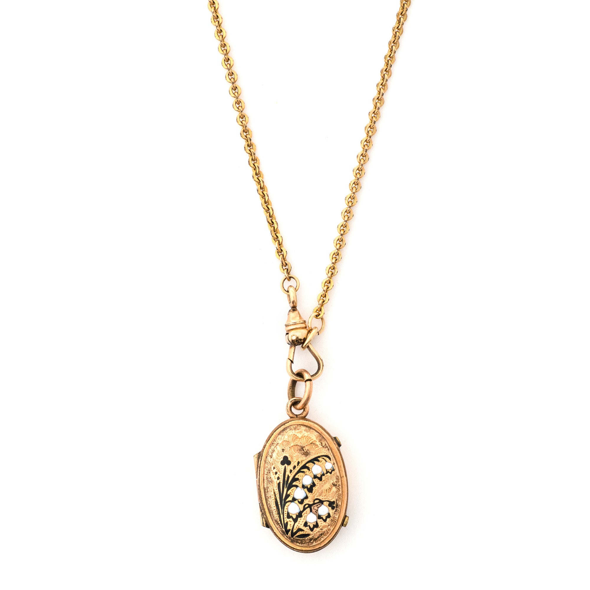 Lily of the Valley Enamel Locket