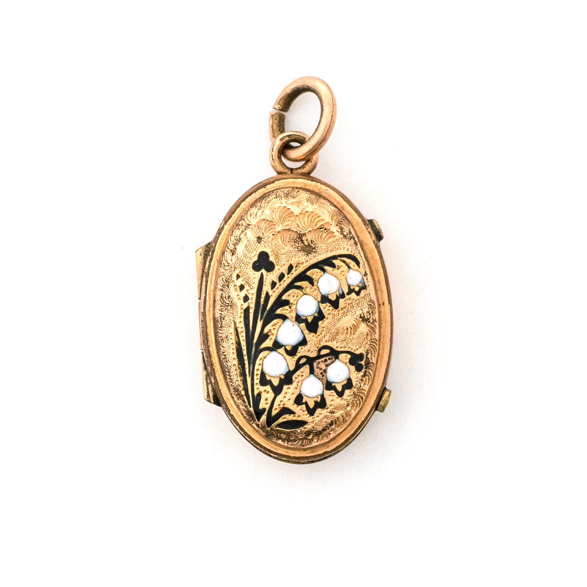 Lily of the Valley Enamel Locket