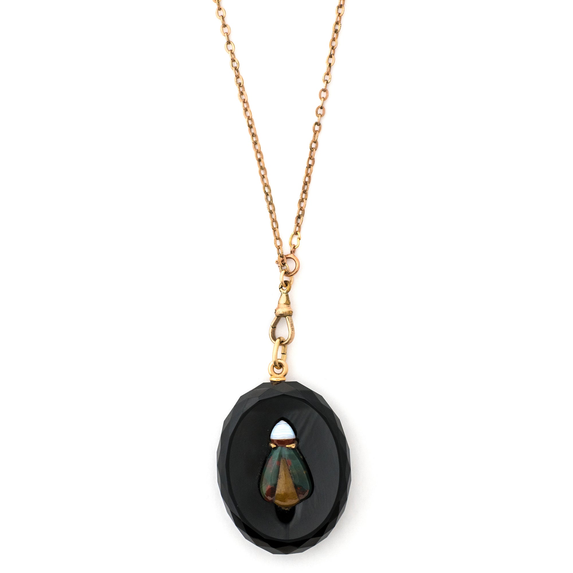 Victorian Onyx Scarab Beetle Locket