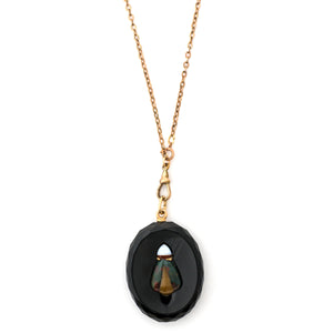 Victorian Onyx Scarab Beetle Locket