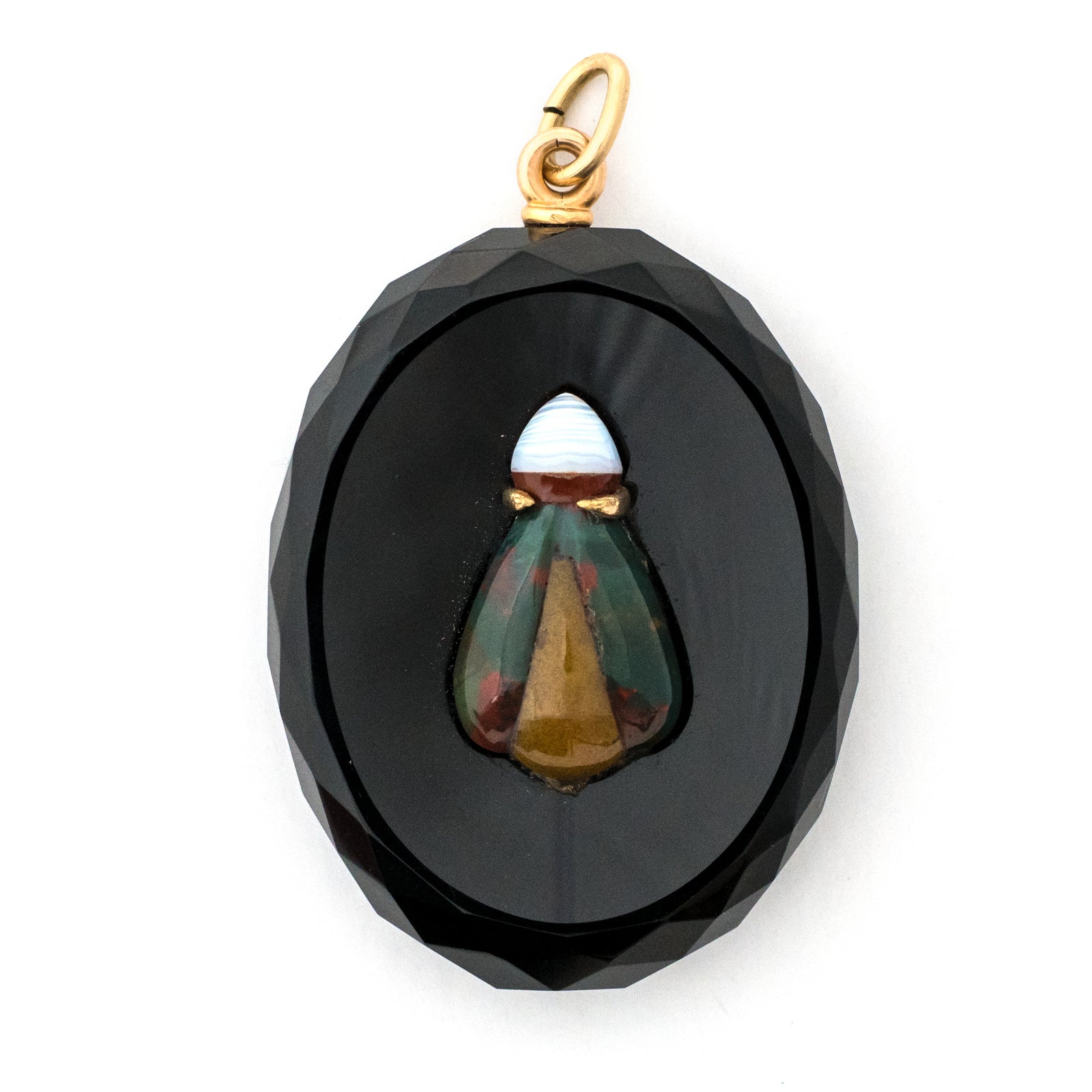 Victorian Onyx Scarab Beetle Locket