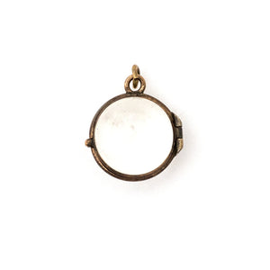 Pool of Light Antique Locket, back view. Portrait locket that holds photos and pictures