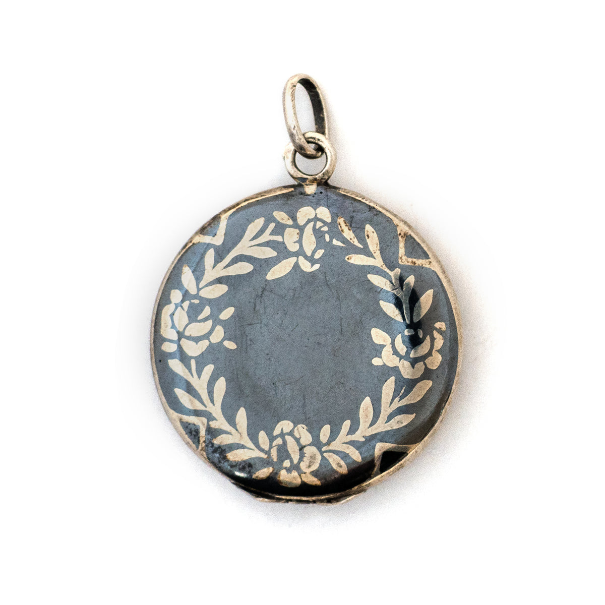Rose Wreath Niello Locket