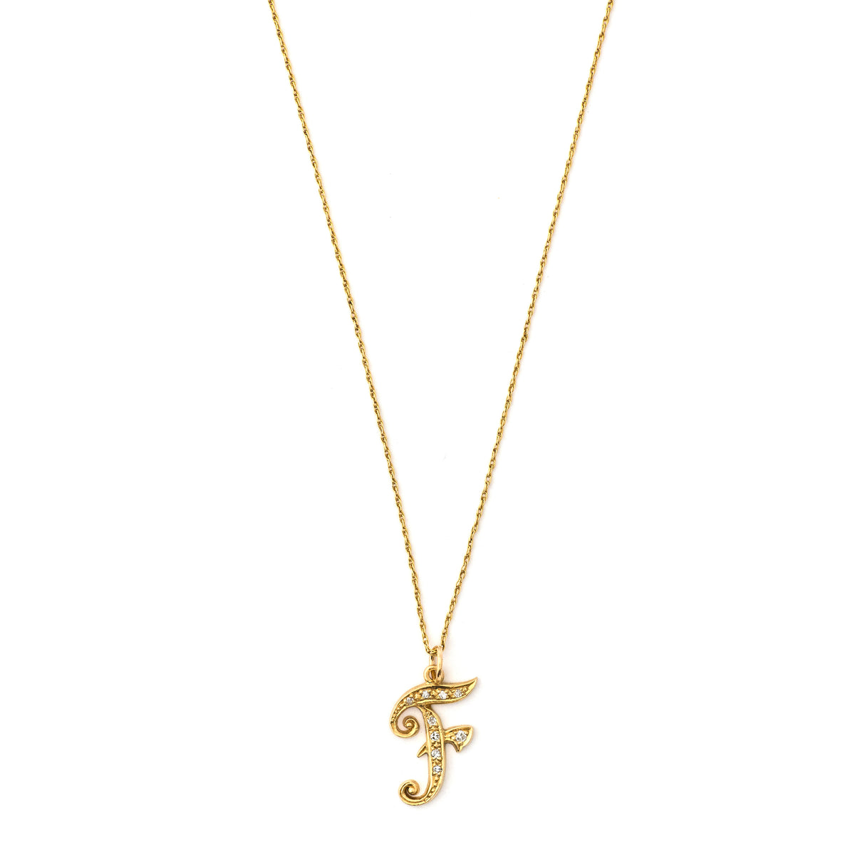Antique 14k gold Letter F Charm