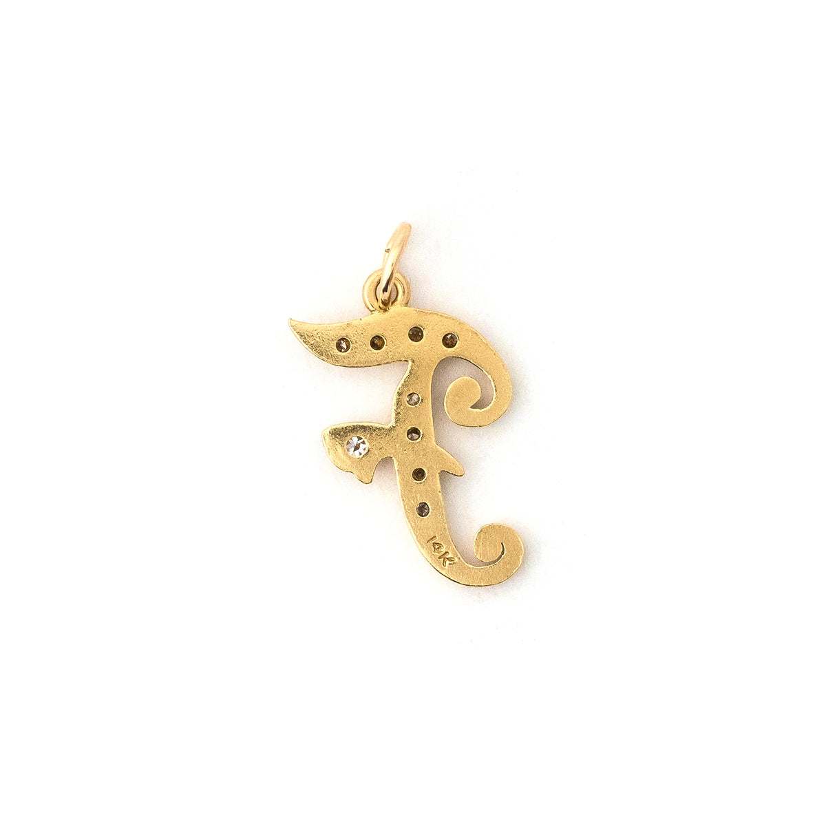 Antique 14k gold Letter F Charm