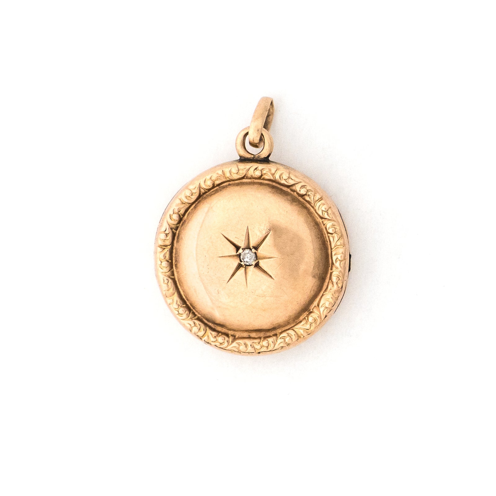 10k Gold & Diamond Petite Starburst Locket