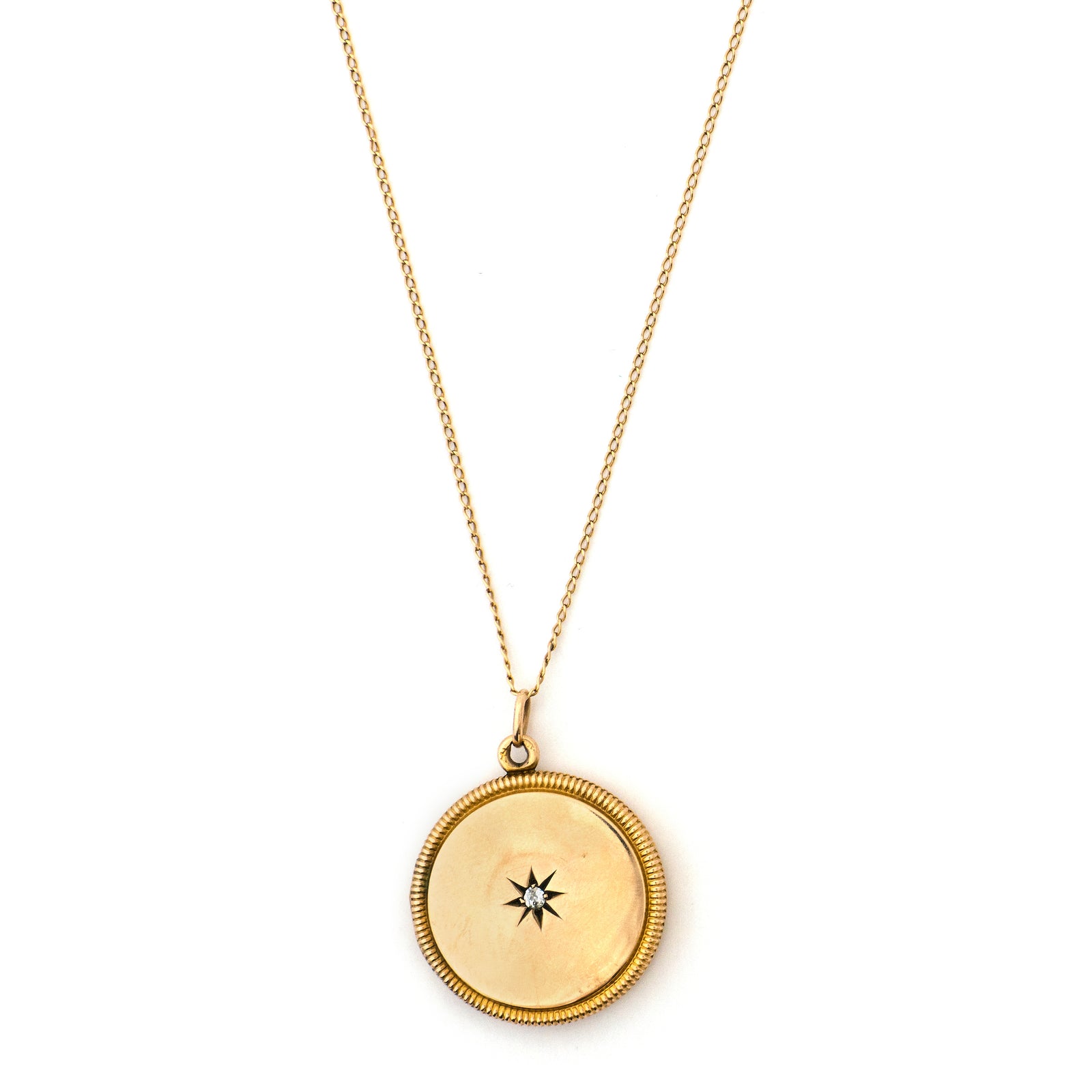 12k Gold & Diamond Starburst Locket