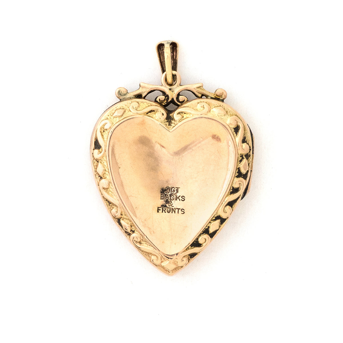 9K Gold & Pearl Swallow Heart Locket