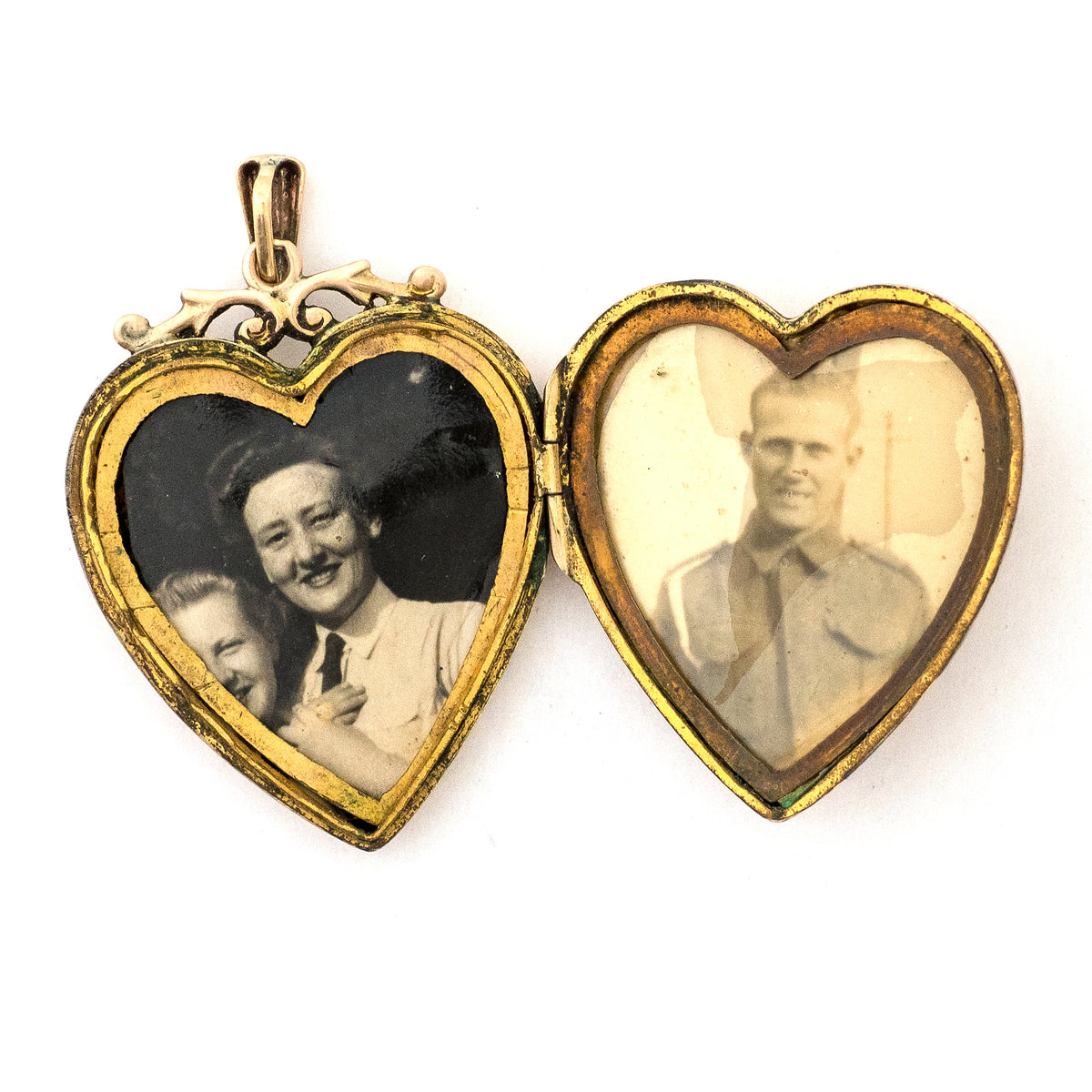 9K Gold & Pearl Swallow Heart Locket