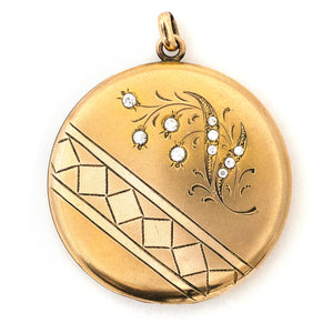 Lily of the Valley Geometric Locket
