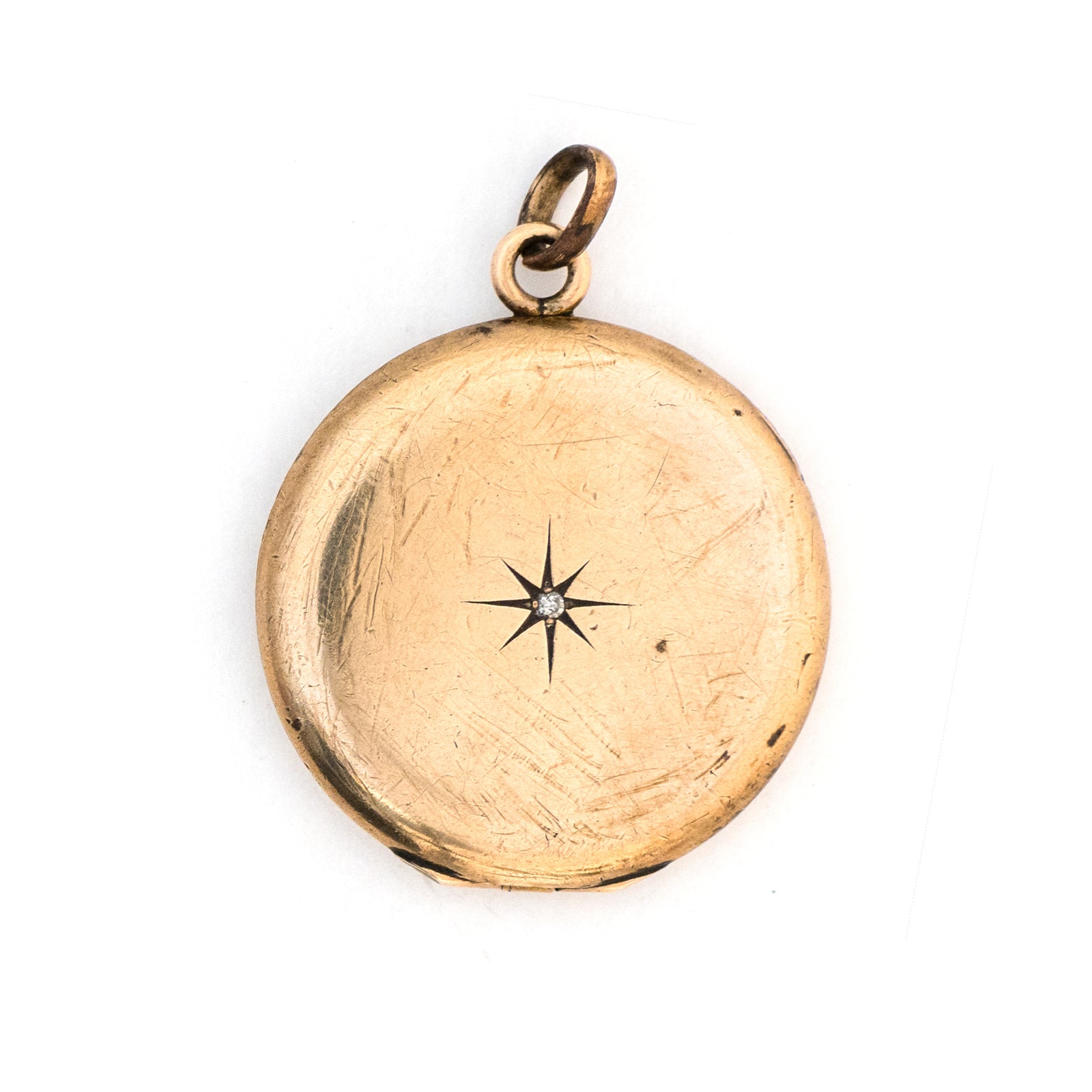 10k Gold Simple Diamond Starburst Locket