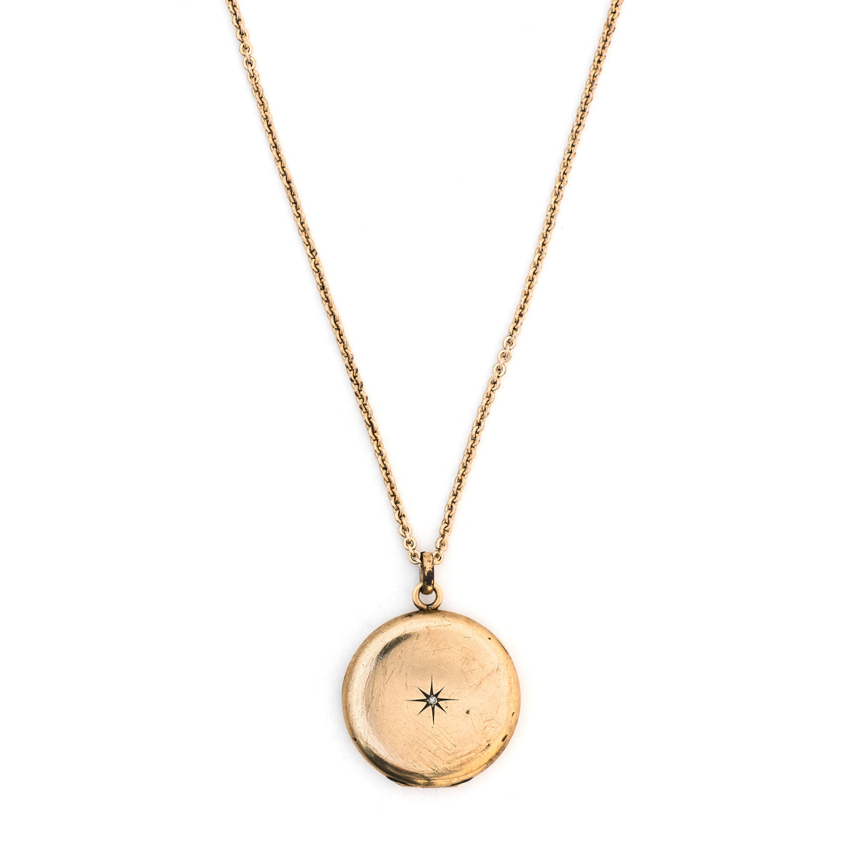 10k Gold Simple Diamond Starburst Locket