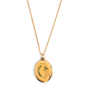 Pearl Crescent Oval Locket