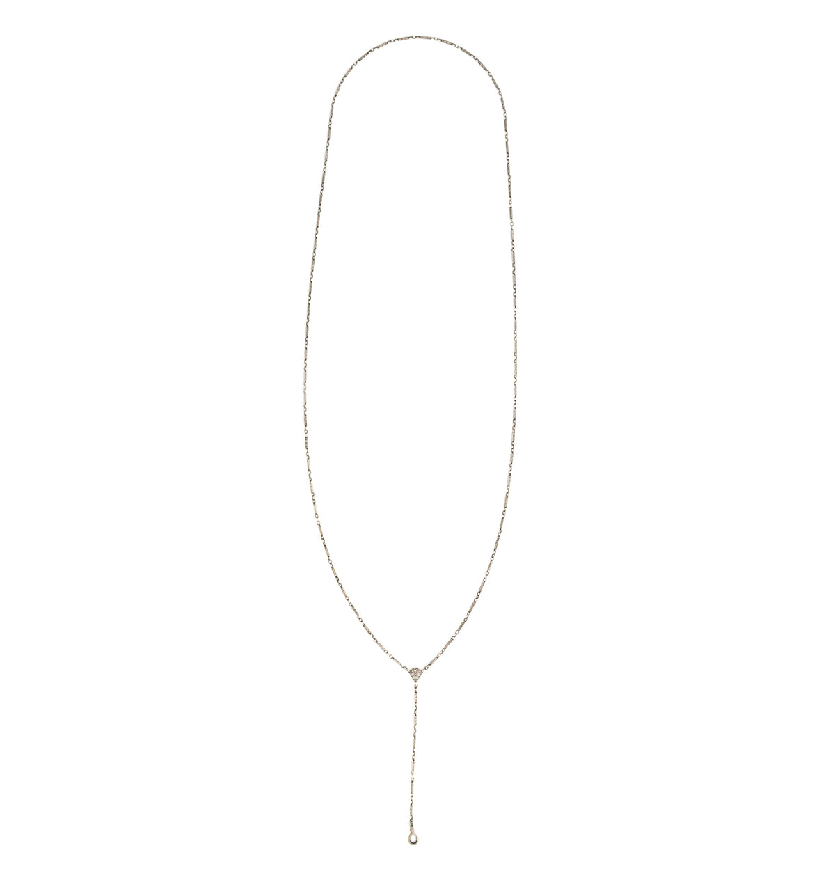 Silver Bar Link Lariat Chain
