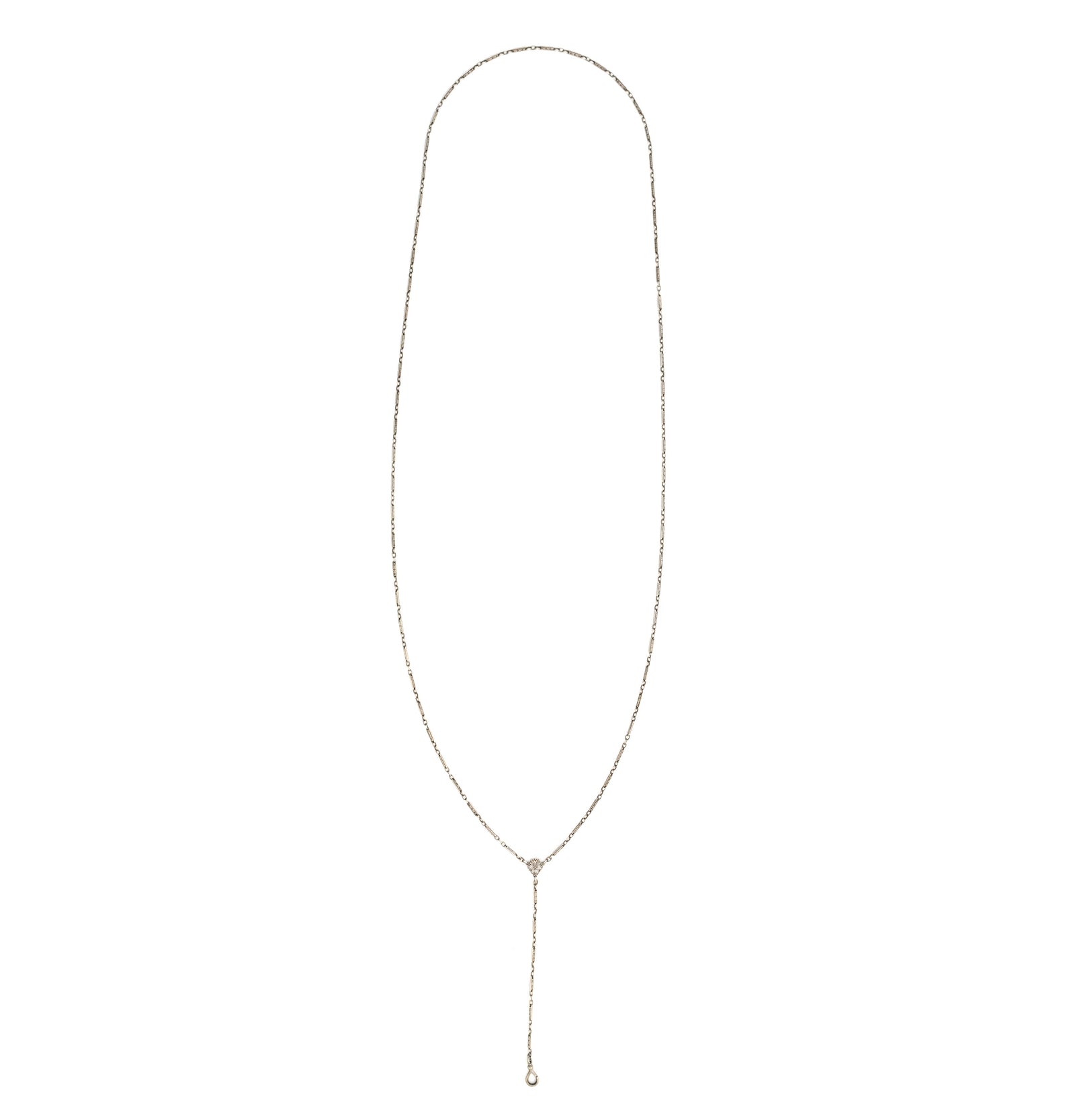 Silver Bar Link Lariat Chain