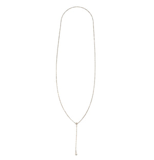 Silver Bar Link Lariat Chain