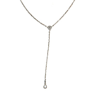 Silver Bar Link Lariat Chain