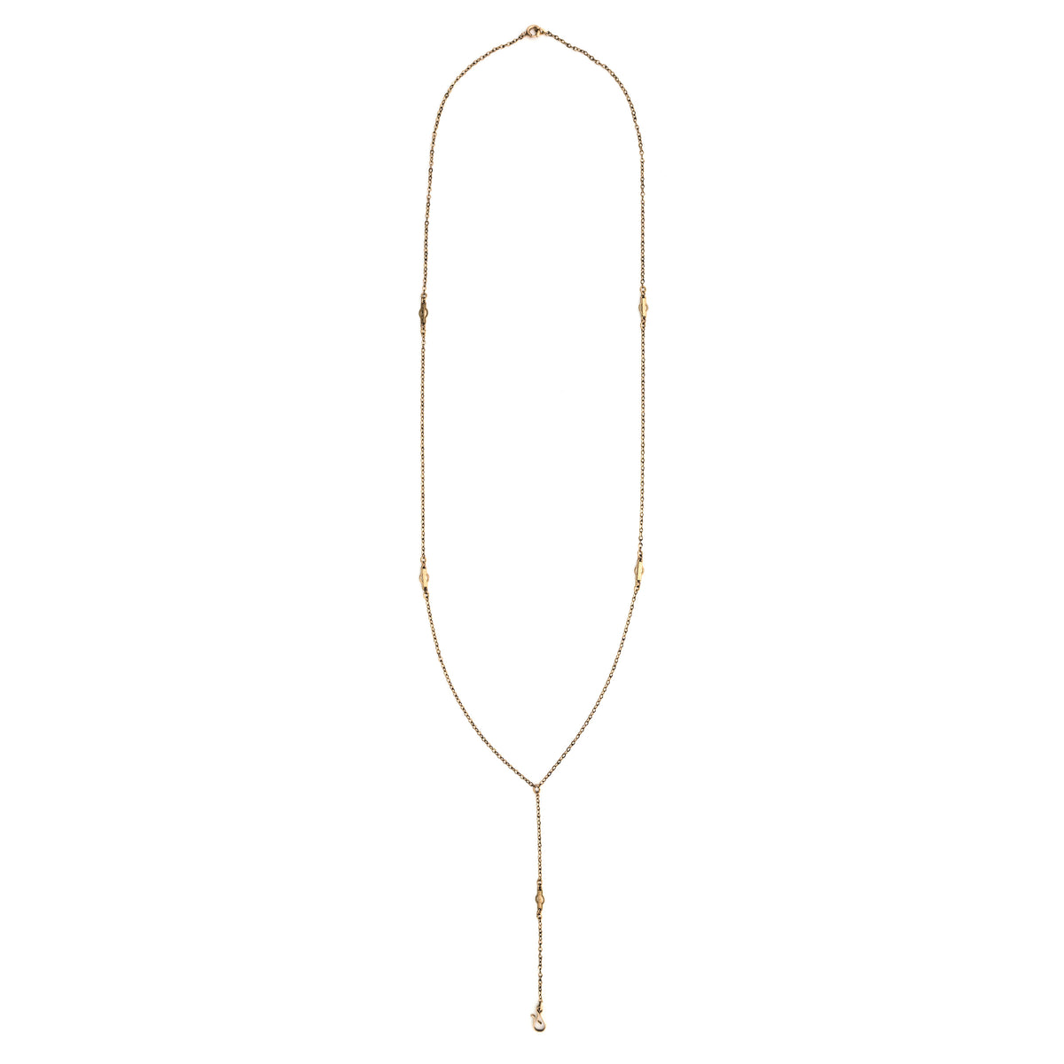 Victorian Cable Lariat Chain, gold fill Victorian era Lariat chain, perfect for charms, fobs or lockets, full view