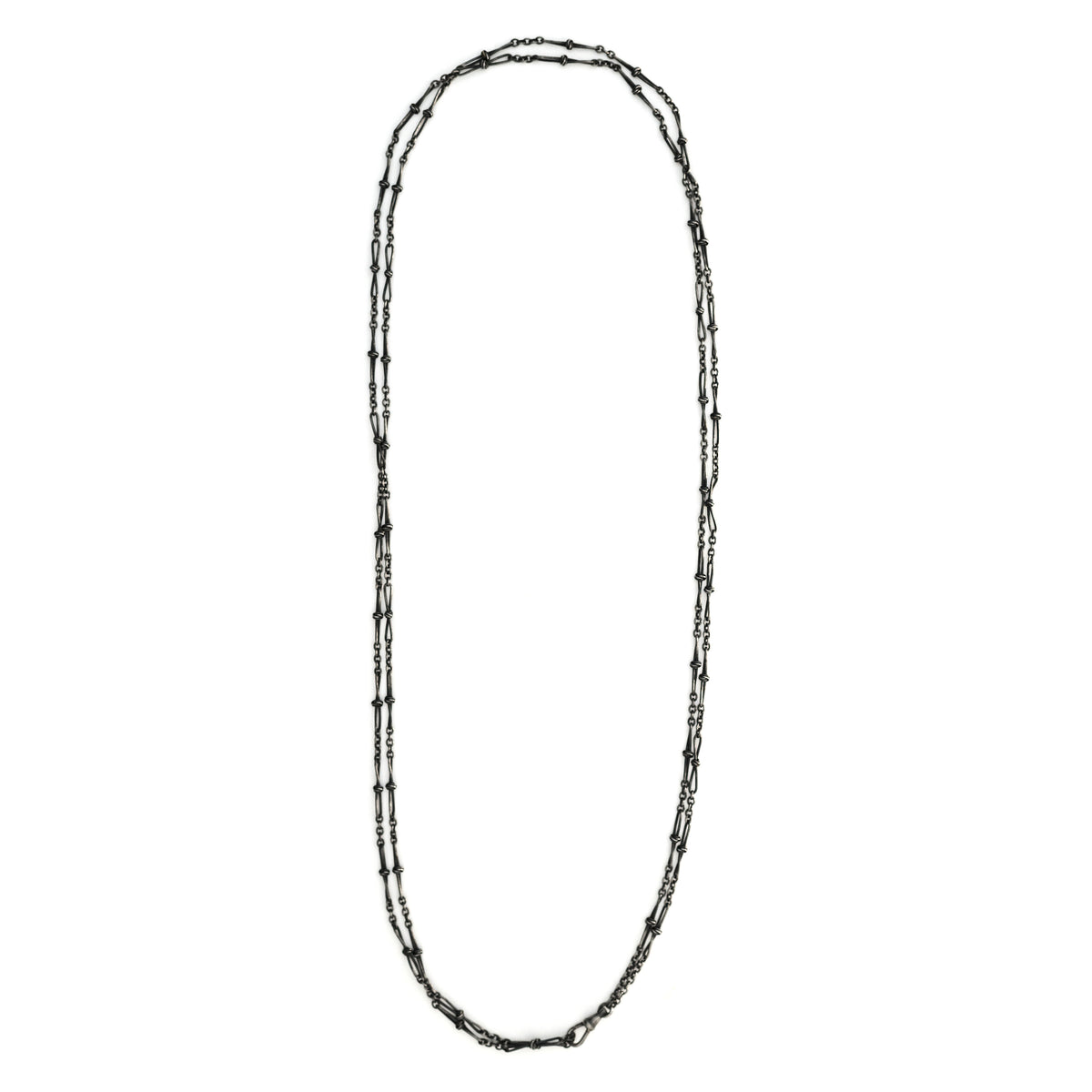 60" Victorian Gunmetal Watch Chain