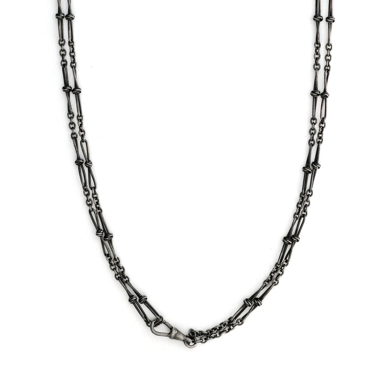 60" Victorian Gunmetal Watch Chain