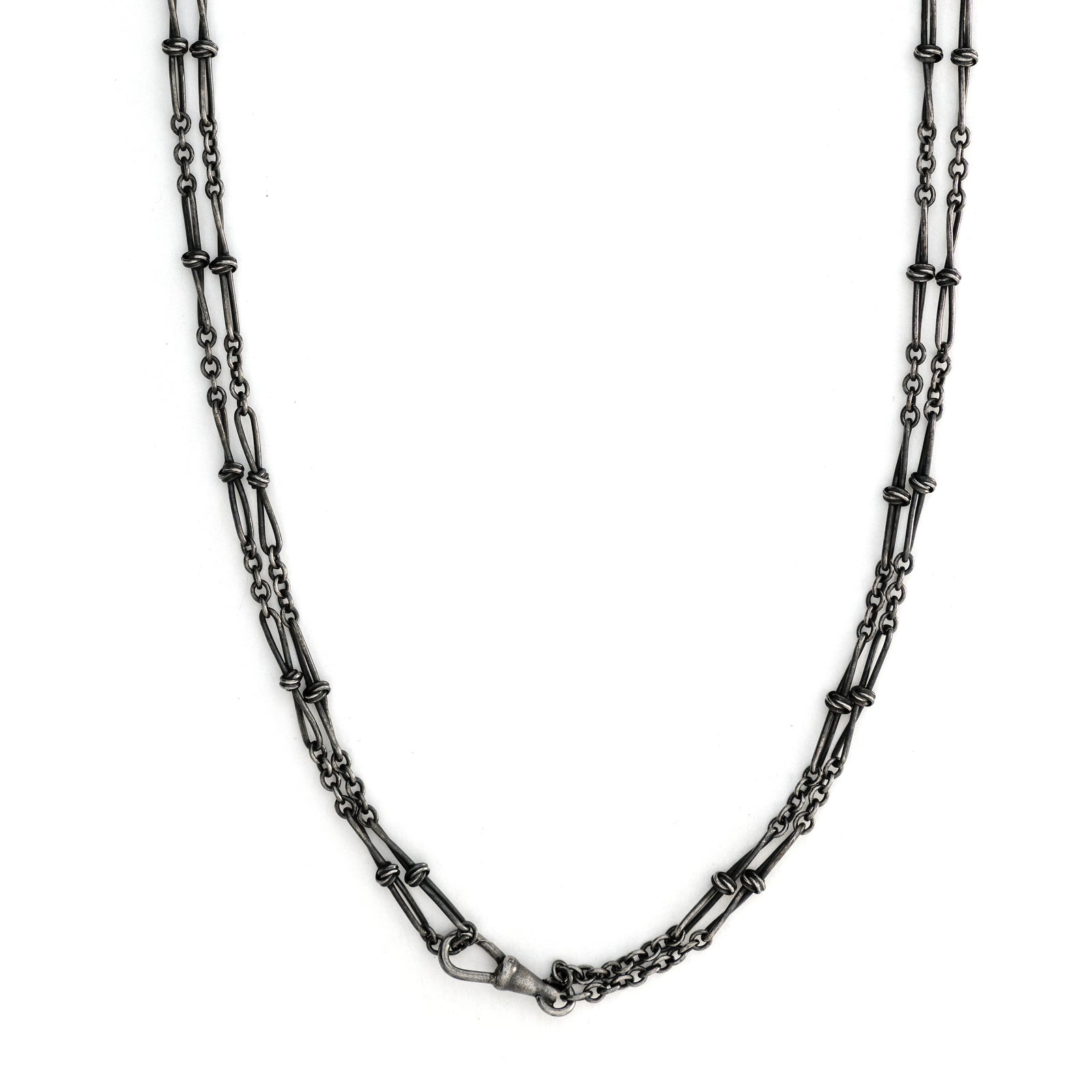 60" Victorian Gunmetal Watch Chain